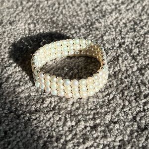Faux pearl pull-on bracelet